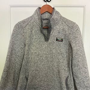 LL Bean Women’s Sweater Fleece Pullover, size small, heather gray
